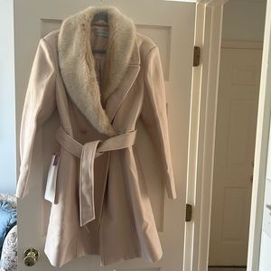 Chic Wish Blush double-breasted wrap coat.